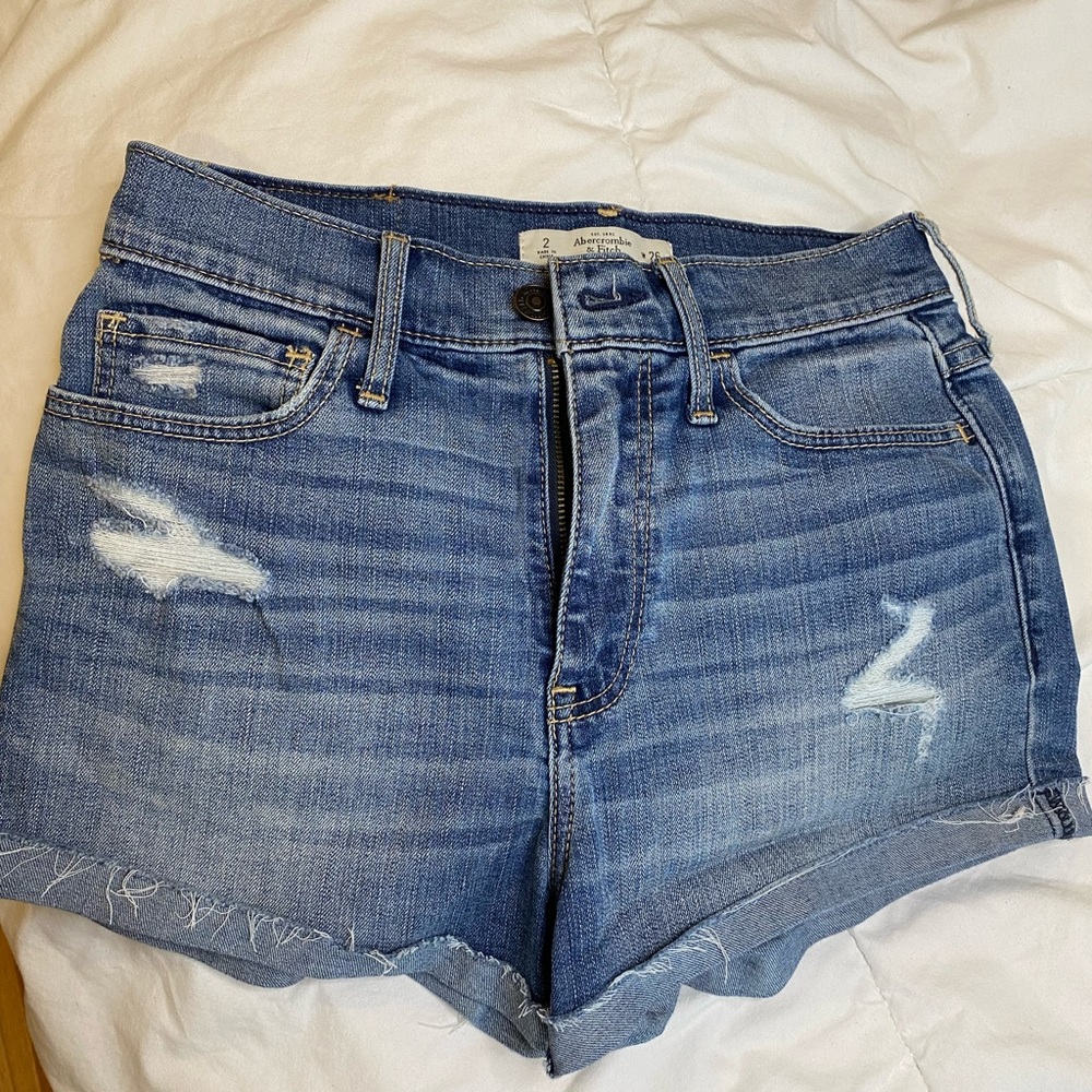 Abercrombie ripped jean shorts